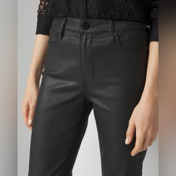 NWT WHBM Coated Kick Flare Jean in Vegas Coated Black size 00 - Picture 4 of 13